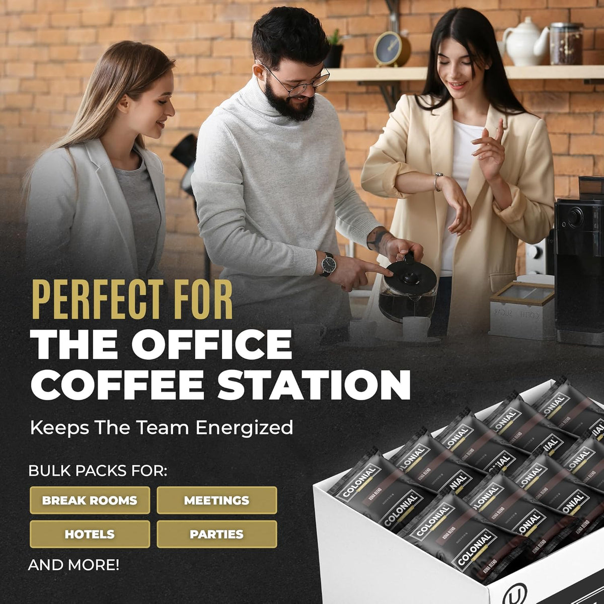 Colonial Coffee Ground Frac Packs, European Dark Roast, 32-Count