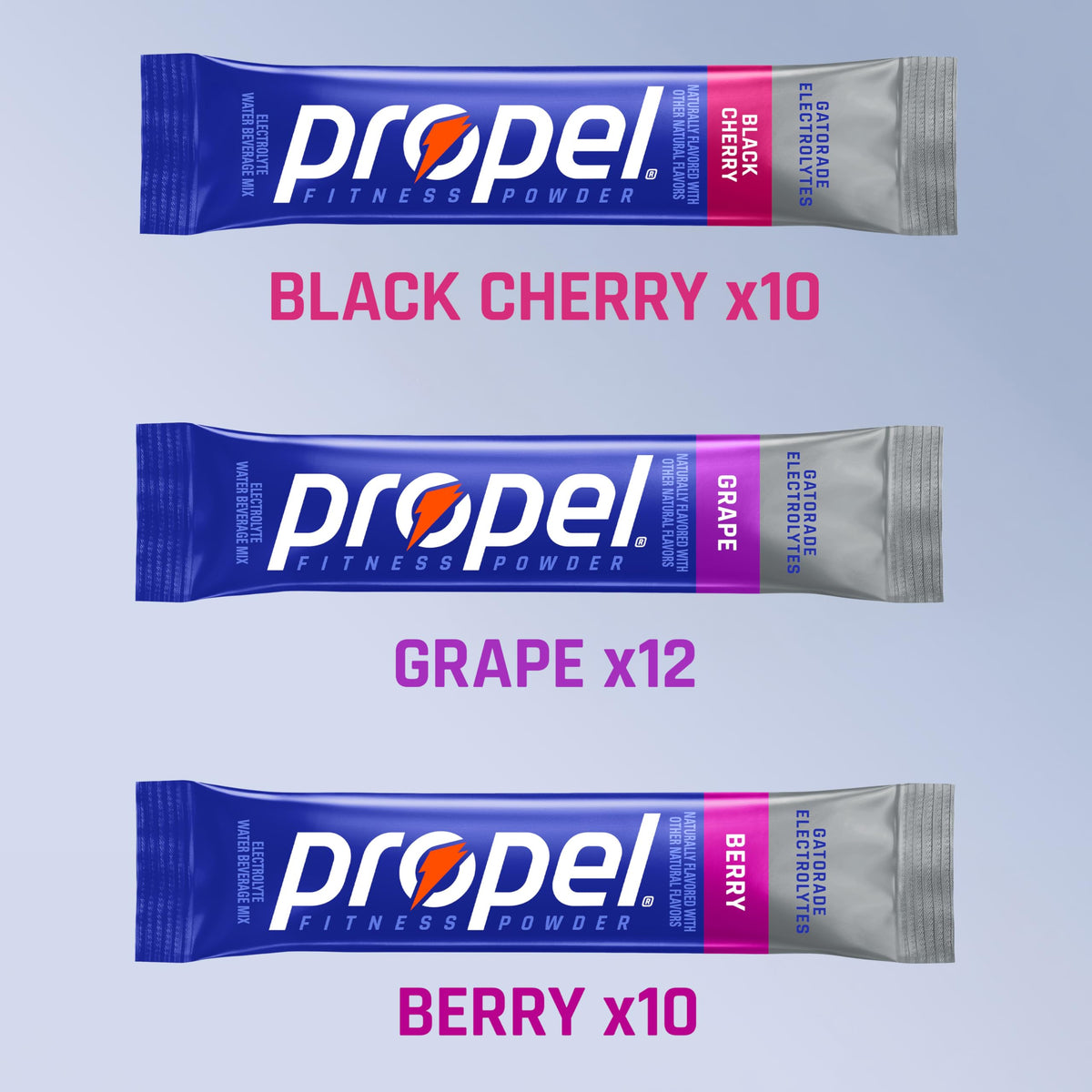 Propel Electrolyte Powder Drink Mix, Grape, (32 Servings) | Zero Sugar, Enhanced Water Beverage, Gatorade Electrolytes, Vitamins, No Added Colors, No Artificial Flavors, Hydration