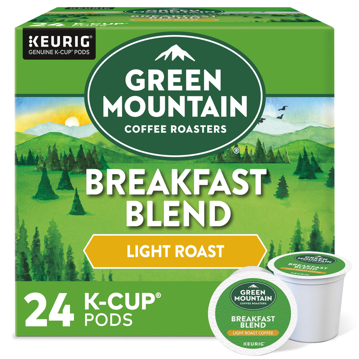 Green Mountain Breakfast Blend Coffee, K-Cup Pods, 96 Count