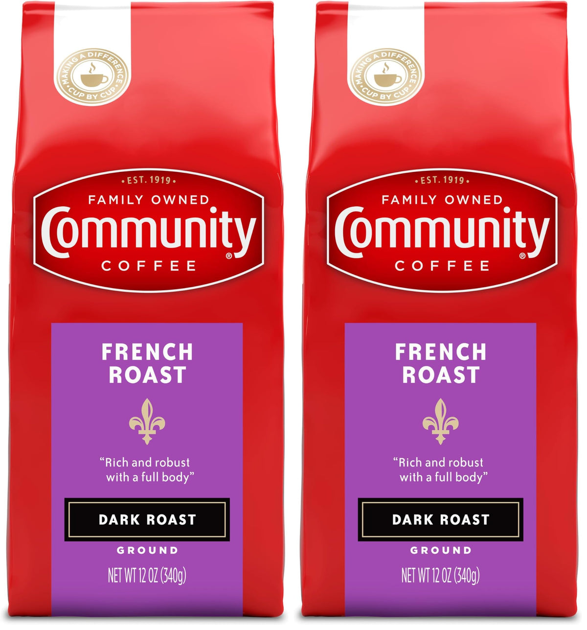 Community Coffee Breakfast Blend, 128 Ounces Ground Coffee, Medium Roast, 32 Ounce Bag (Pack of 4)