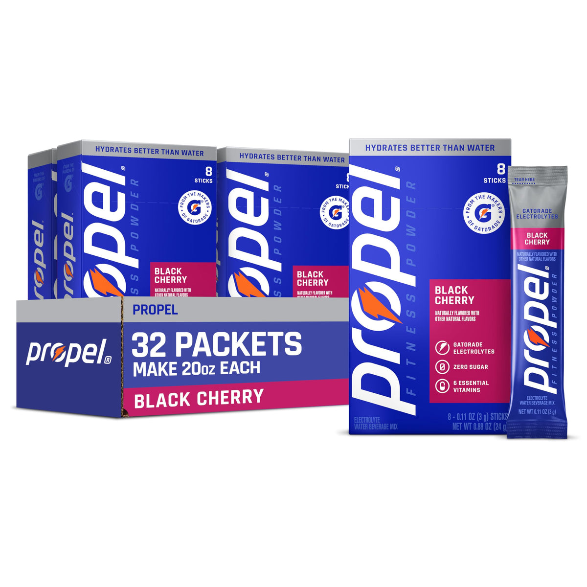 Propel Electrolyte Powder Drink Mix, Grape, (32 Servings) | Zero Sugar, Enhanced Water Beverage, Gatorade Electrolytes, Vitamins, No Added Colors, No Artificial Flavors, Hydration