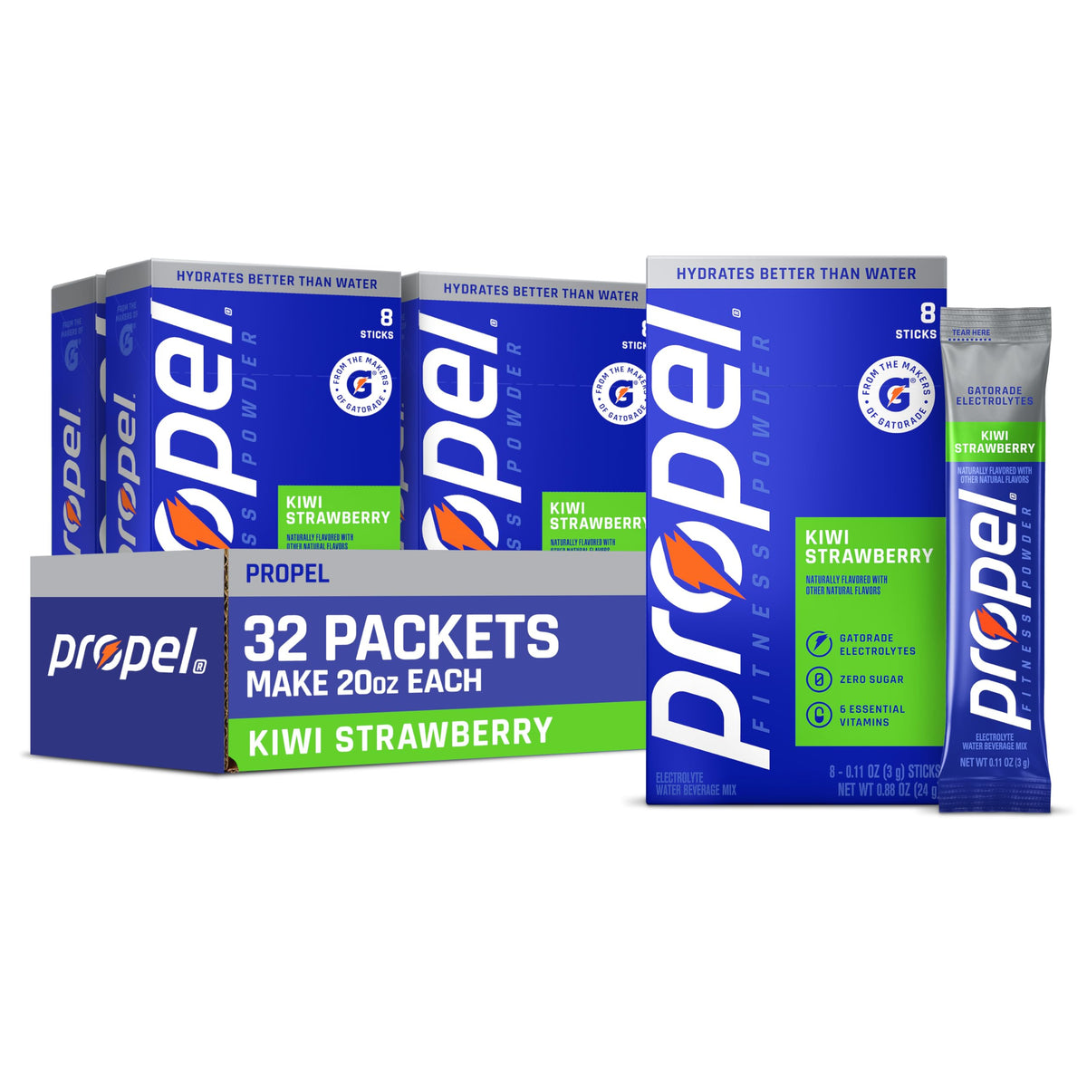Propel Electrolyte Powder Drink Mix, Grape, (32 Servings) | Zero Sugar, Enhanced Water Beverage, Gatorade Electrolytes, Vitamins, No Added Colors, No Artificial Flavors, Hydration