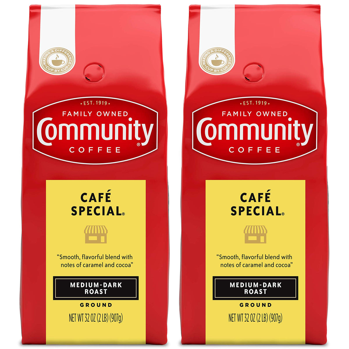 Community Coffee Breakfast Blend, 128 Ounces Ground Coffee, Medium Roast, 32 Ounce Bag (Pack of 4)